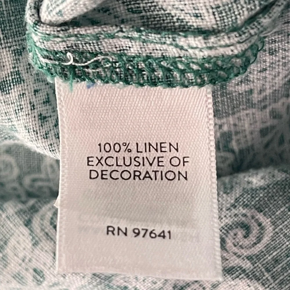 J Jill Love Linen Shorts Small Green Print Embroidered Tassel Pull On High Rise - Picture 6 of 6